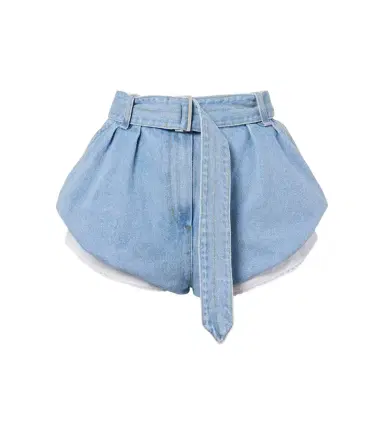 Magda Butrym Belted high-rise denim shorts | Thumbnail 1 Magda Butrym Belted high-rise denim shorts | Thumbnail 1
