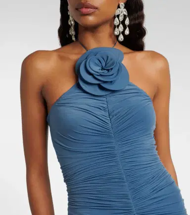 Magda Butrym Floral-appliqué ruched midi dress | Thumbnail 3