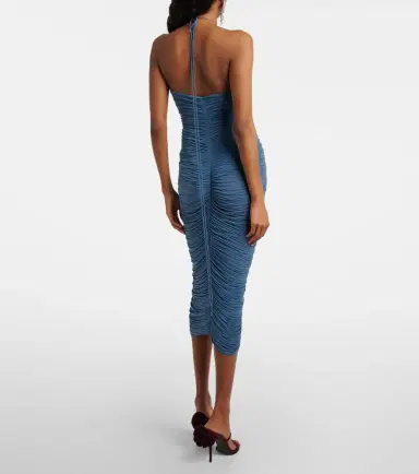 Magda Butrym Floral-appliqué ruched midi dress | Thumbnail 5