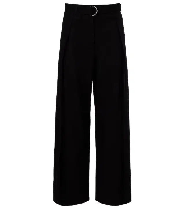 Belted wool wide-leg pants
