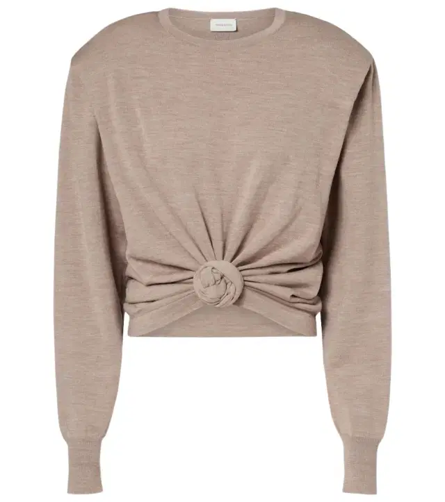 Knot-detail wool sweater