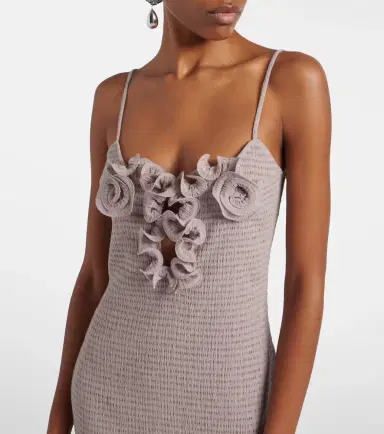 Magda Butrym Floral-appliqué shirred crêpe minidress | Thumbnail 3