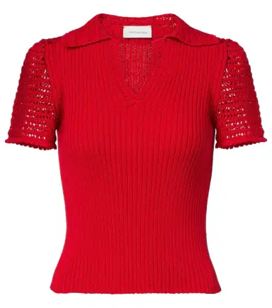Magda Butrym Crochet-trimmed cotton polo shirt | Thumbnail 1