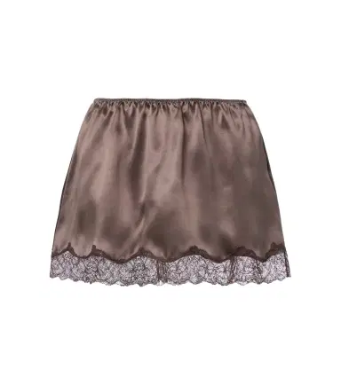 Magda Butrym Lace-trimmed silk satin miniskirt | Thumbnail 1
