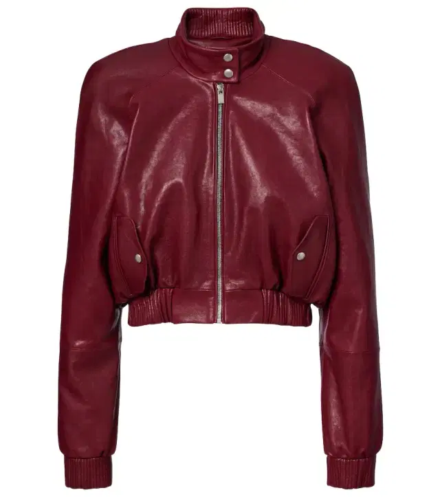 Cropped leather jacket