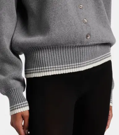 Magda Butrym Crochet-trimmed cotton and cashmere polo sweater | Thumbnail 2 Magda Butrym Crochet-trimmed cotton and cashmere polo sweater | Thumbnail 2