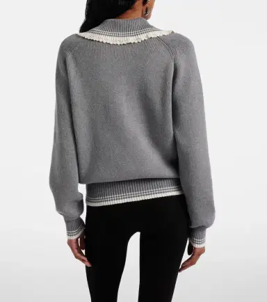 Magda Butrym Crochet-trimmed cotton and cashmere polo sweater | Thumbnail 5 Magda Butrym Crochet-trimmed cotton and cashmere polo sweater | Thumbnail 5
