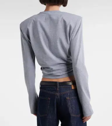 Magda Butrym Cropped cotton-blend jersey top | Thumbnail 2