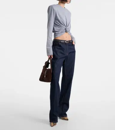 Magda Butrym Cropped cotton-blend jersey top | Thumbnail 7