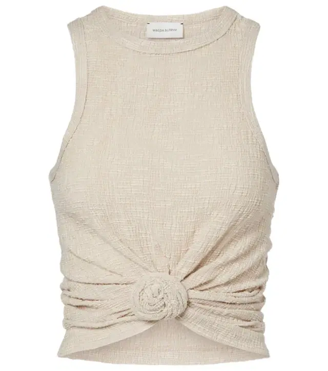 Floral-appliqué tank top