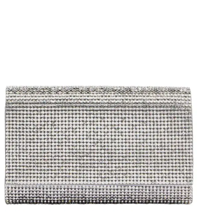 Fizzy crystal-embellished clutch