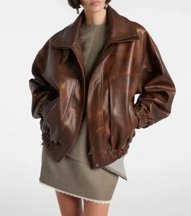 Magda Butrym Leather blouson jacket | Thumbnail 2 Magda Butrym Leather blouson jacket | Thumbnail 2