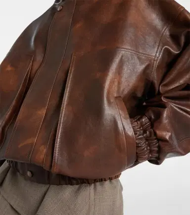 Magda Butrym Leather blouson jacket | Thumbnail 3 Magda Butrym Leather blouson jacket | Thumbnail 3
