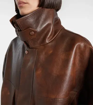 Magda Butrym Leather blouson jacket | Thumbnail 4 Magda Butrym Leather blouson jacket | Thumbnail 4