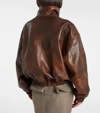 Magda Butrym Leather blouson jacket | Thumbnail 7 Magda Butrym Leather blouson jacket | Thumbnail 7