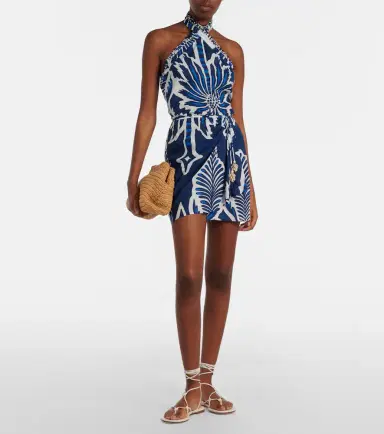 Poupette St Barth Manon floral halterneck cotton minidress | Thumbnail 4