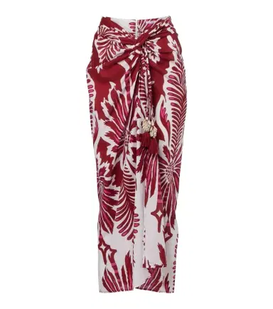 Poupette St Barth Uma floral gathered cotton midi skirt | Thumbnail 1