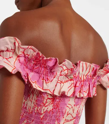 Poupette St Barth Suzanne off-shoulder cotton maxi dress | Thumbnail 5