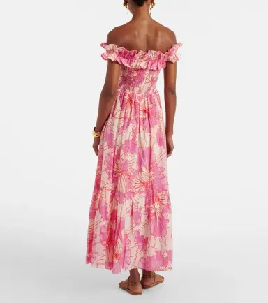 Poupette St Barth Suzanne off-shoulder cotton maxi dress | Thumbnail 6