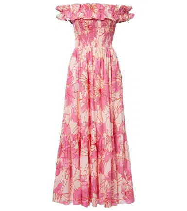 Poupette St Barth Suzanne off-shoulder cotton maxi dress | Thumbnail 1