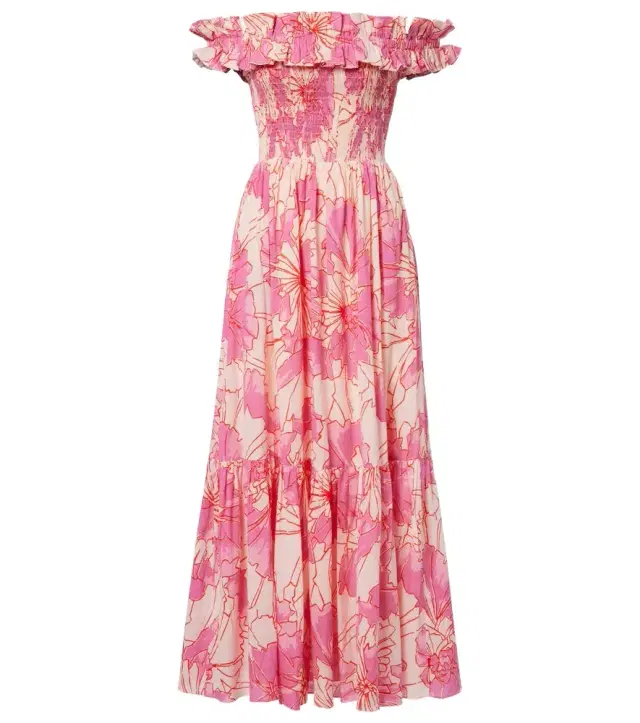 Suzanne off-shoulder cotton maxi dress