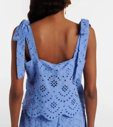 Poupette St Barth Noa broderie anglaise cotton top | Thumbnail 5