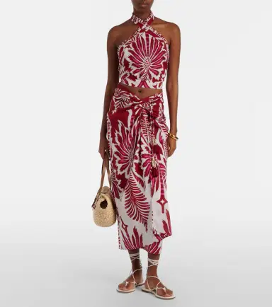 Poupette St Barth Suma floral halterneck cotton top | Thumbnail 2