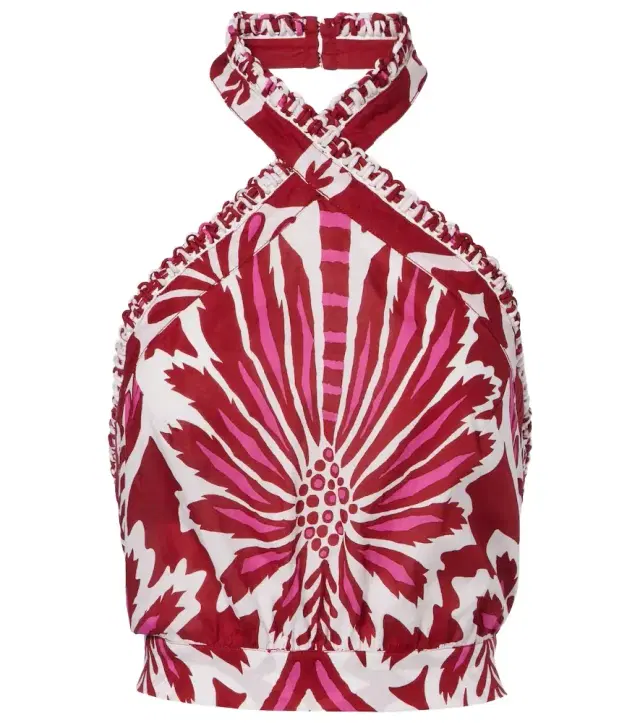 Suma floral halterneck cotton top