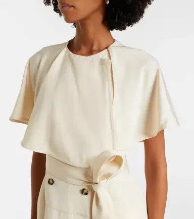 Proenza Schouler Isolde caped twill midi dress | Thumbnail 3 Proenza Schouler Isolde caped twill midi dress | Thumbnail 3