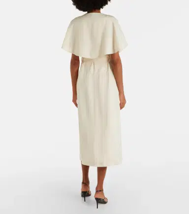 Proenza Schouler Isolde caped twill midi dress | Thumbnail 6 Proenza Schouler Isolde caped twill midi dress | Thumbnail 6