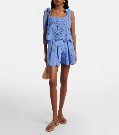 Poupette St Barth Broderie anglaise cotton shorts | Thumbnail 5