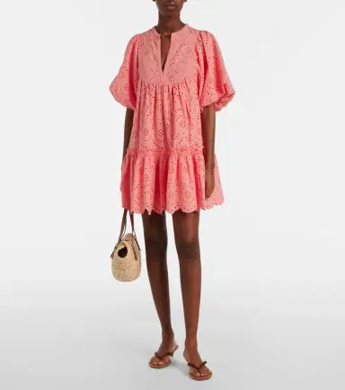 Poupette St Barth Cruz broderie anglaise cotton minidress | Thumbnail 4