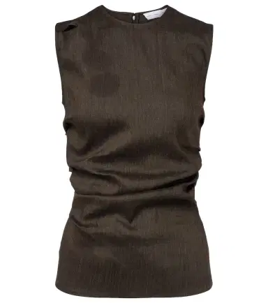 Proenza Schouler Anoushka draped linen-blend slub top | Thumbnail 1
