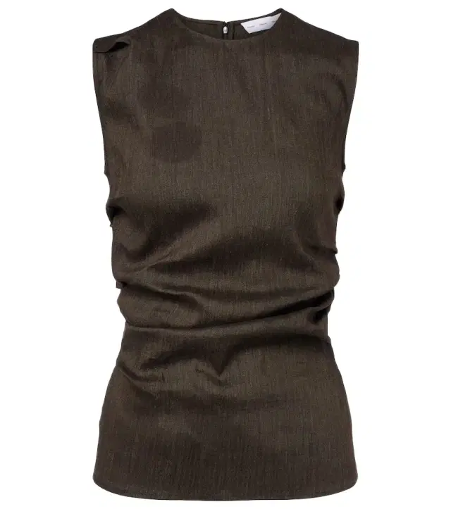 Proenza Schouler Anoushka draped linen-blend slub top