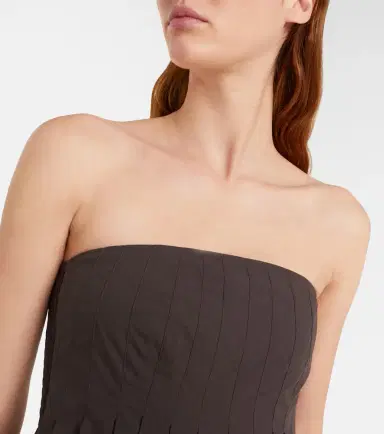 Proenza Schouler White Label Avine pleated peplum cotton top | Thumbnail 2