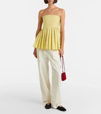 Proenza Schouler White Label Avine peplum cotton top | Thumbnail 4