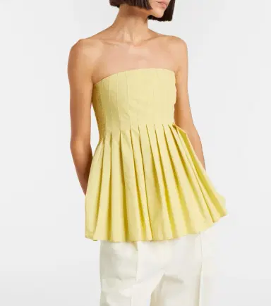Proenza Schouler White Label Avine peplum cotton top | Thumbnail 5
