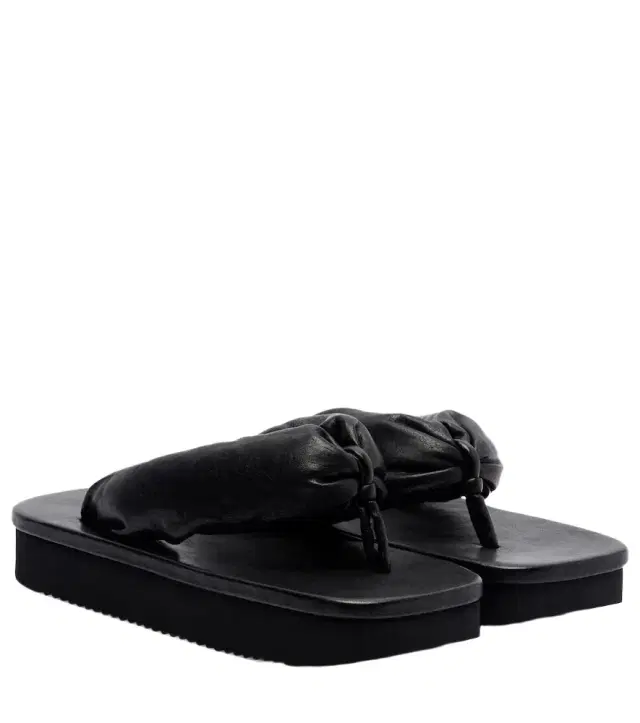 Rick Owens Leather platform thong sandals