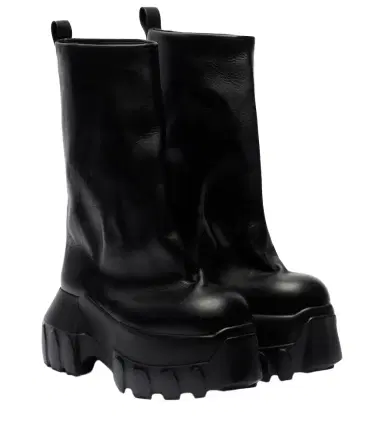 Rick Owens Mega Tractor leather mid-calf boots | Thumbnail 1 Rick Owens Mega Tractor leather mid-calf boots | Thumbnail 1