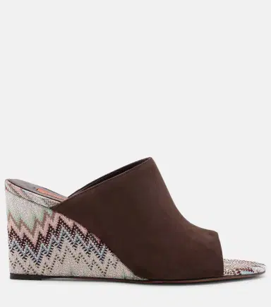 Missoni Mabel Zigzag suede wedge mules | Thumbnail 2