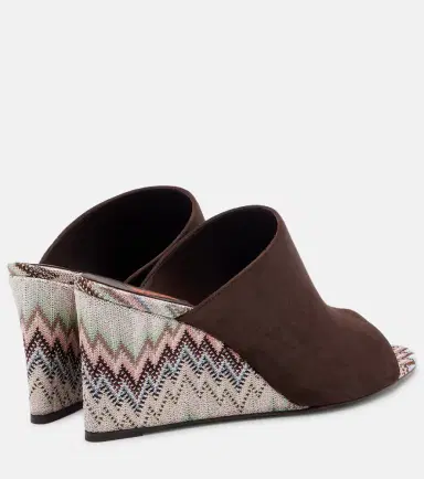 Missoni Mabel Zigzag suede wedge mules | Thumbnail 4