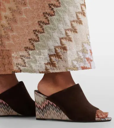 Missoni Mabel Zigzag suede wedge mules | Thumbnail 6