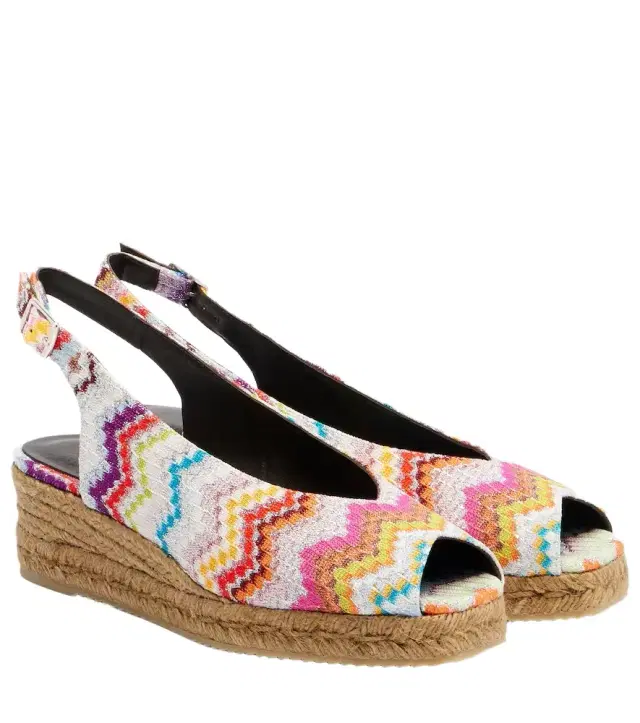 Missoni Joy 30 Zigzag lamé espadrille wedges