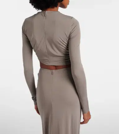 Christopher Esber Bezel Quartz asymmetric jersey crop top | Thumbnail 4