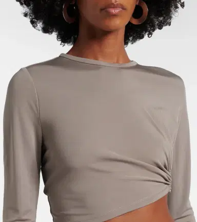 Christopher Esber Bezel Quartz asymmetric jersey crop top | Thumbnail 5