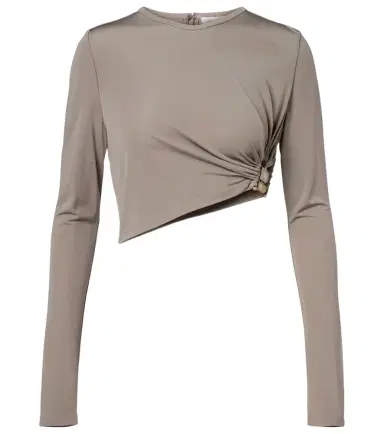 Christopher Esber Bezel Quartz asymmetric jersey crop top | Thumbnail 1