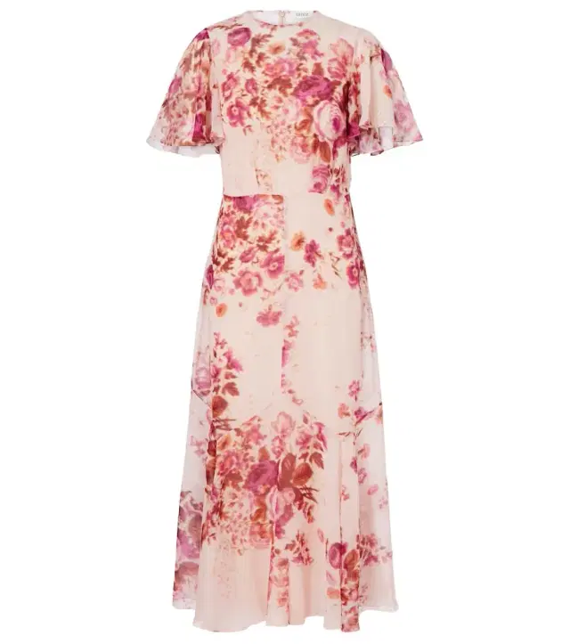 Floral silk midi dress