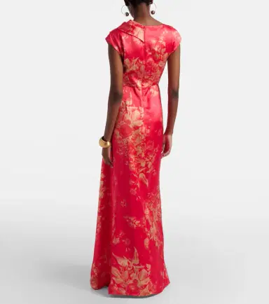 Erdem Draped floral duchess satin gown | Thumbnail 4