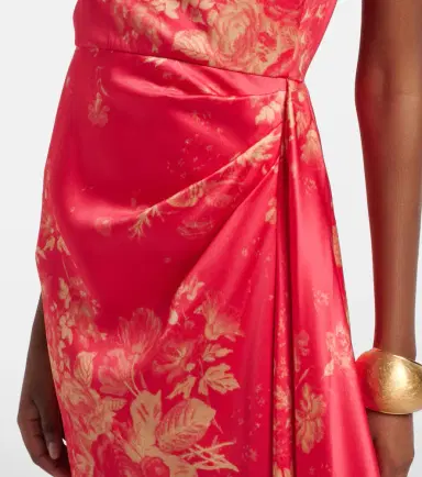 Erdem Draped floral duchess satin gown | Thumbnail 5