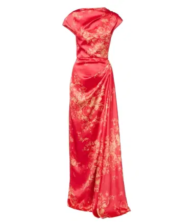 Erdem Draped floral duchess satin gown | Thumbnail 1